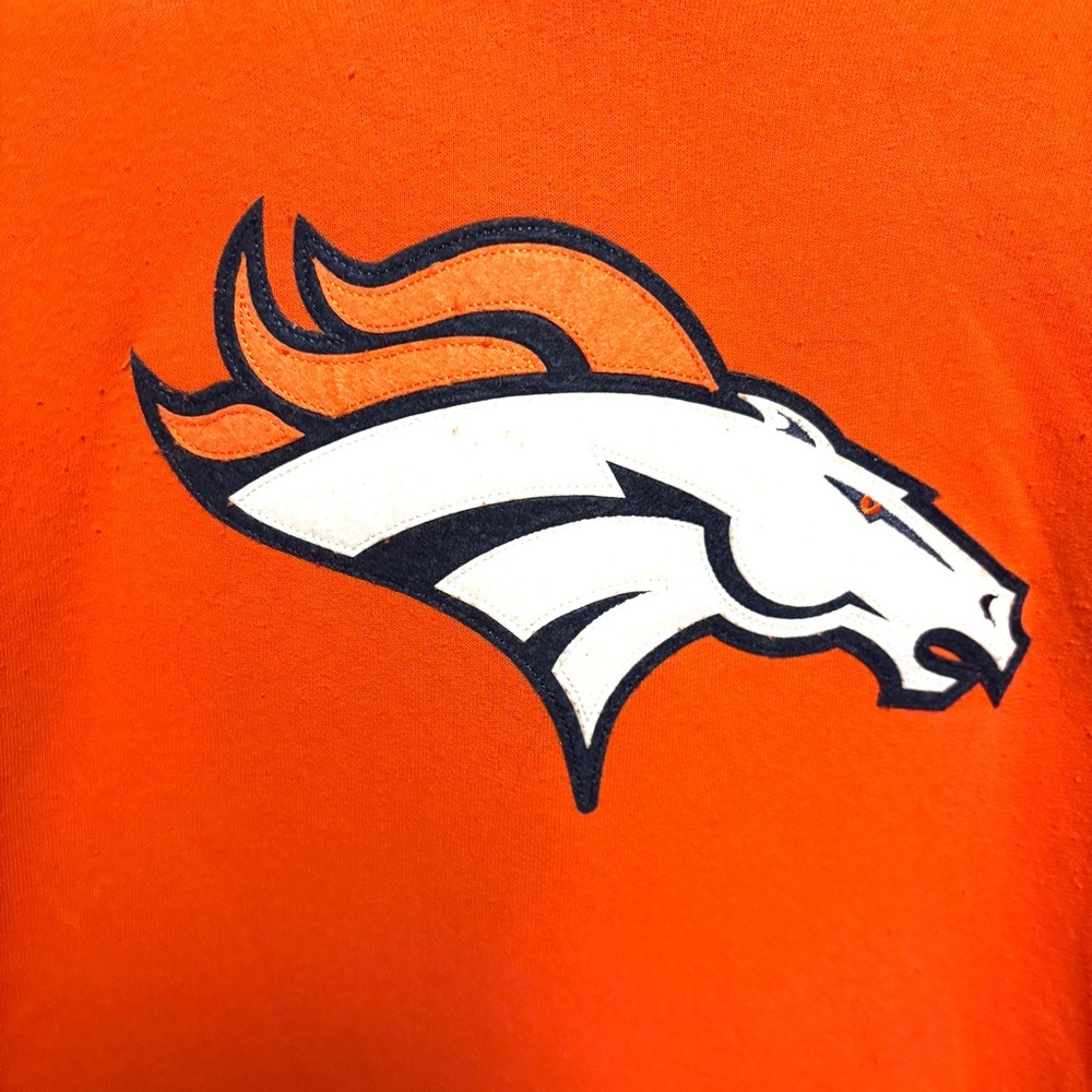 NFL Team Apparel Denver Broncos Womens Hooded Orange Sweatshirt size Small - Picture 3 of 8